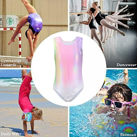 3-14Y Girls Gymnastics Ballet Dance Leotard Bodysuit Sports Unitard Dancewear